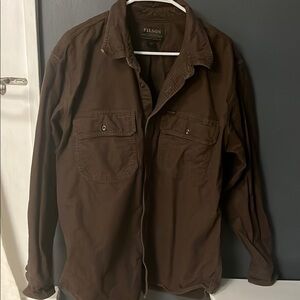 Filson Brown Lightweight Shirt Jacket with Relaxed Fit